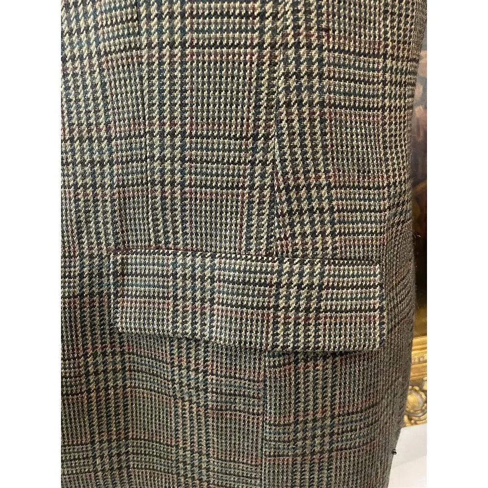 VTG‎ Tommy Hilfiger 40R USA MADE Glen Plaid Wool Tweed 3Btn Blazer Jacket Coat